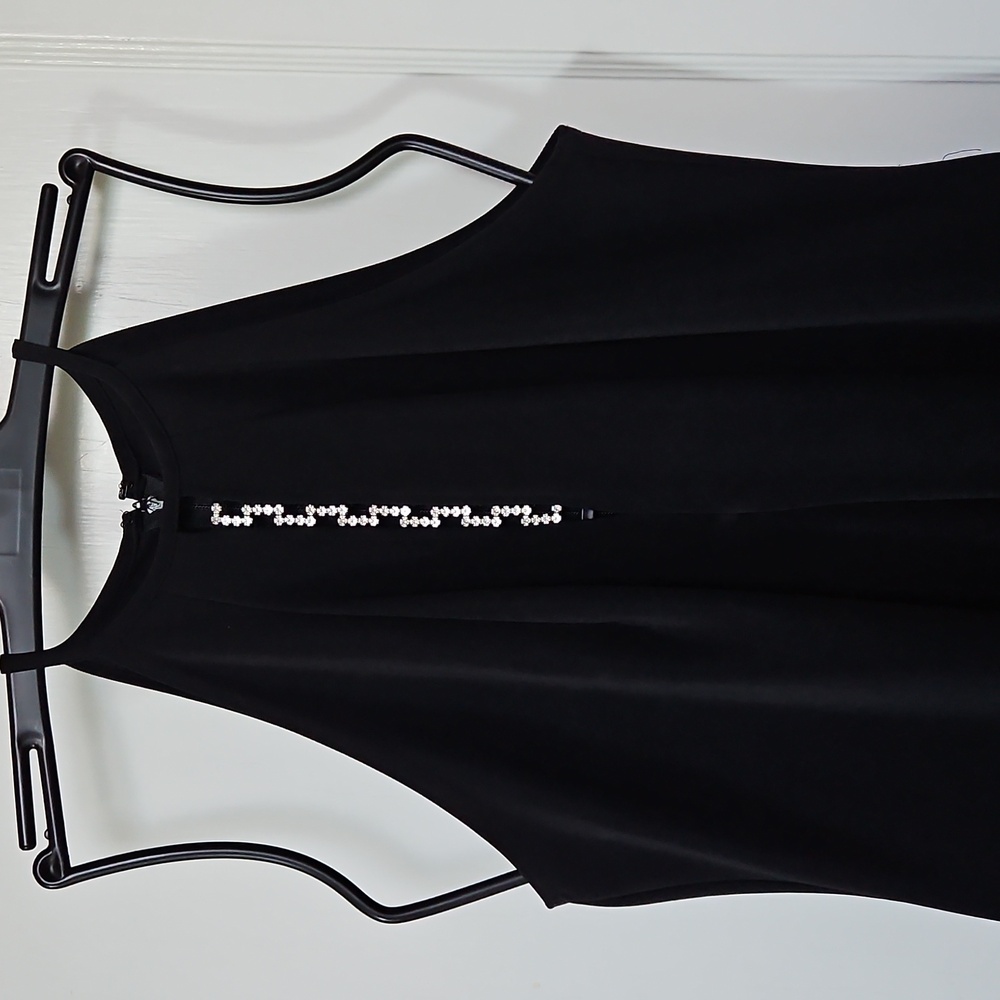 2 pc Chic Straight Full length Black Sleeveless Dress w/ Bolero Jacket size 16